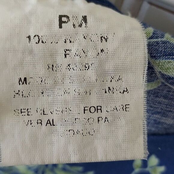 Erika Collection Petites PM Sleeveless Tank Dress Blue Yellow Floral Popover - Picture 7 of 8